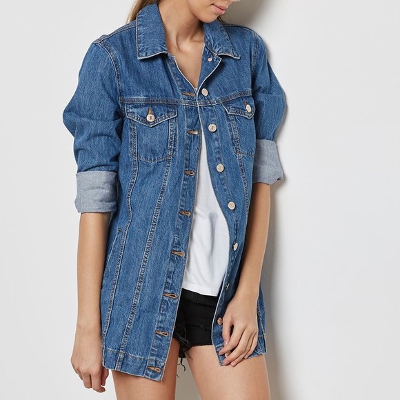 forever 21 longline denim jacket